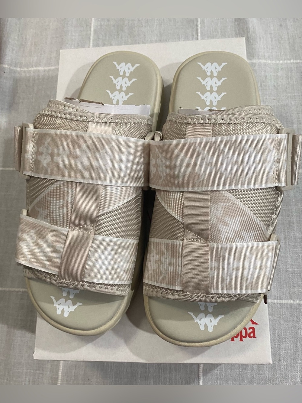 Kappa 222 Banda Mitel 1 Slide Sandals Off-White Men's Size 9 / 10.5 Women